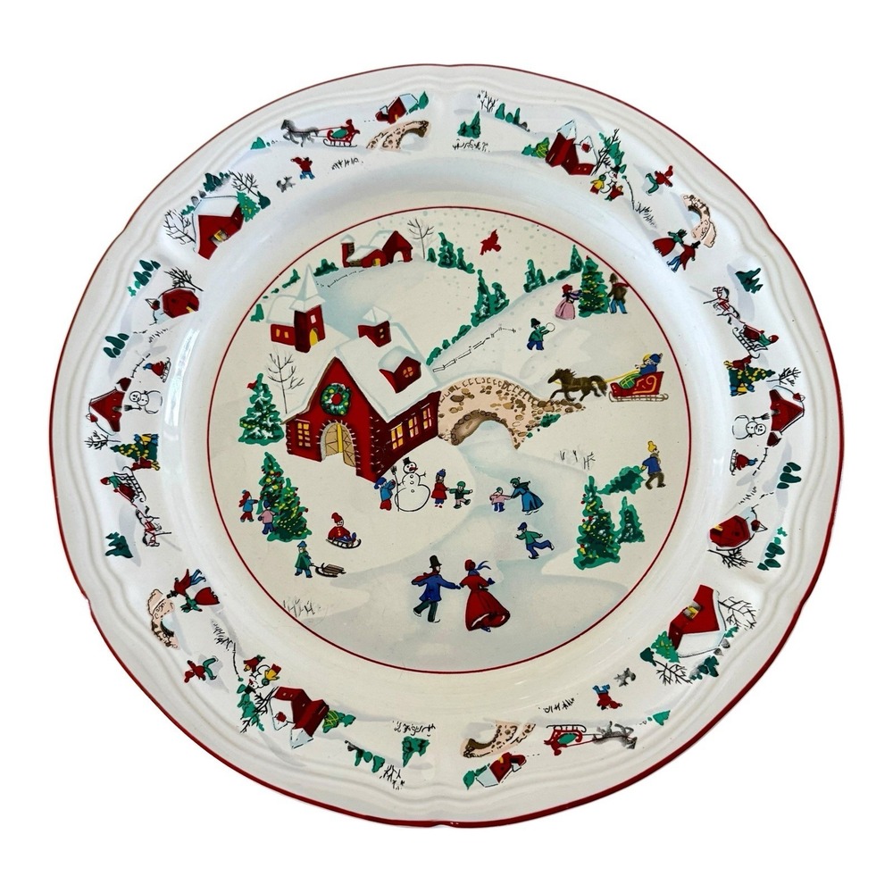Set Of 6 FARBERWARE 1995 WHITE CHRISTMAS #391 PLATE 10.5" KATHERINE BABONOVSKY